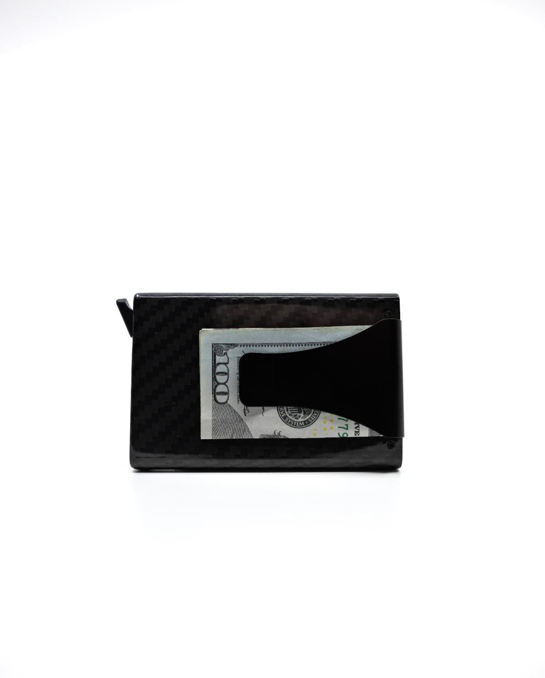 Carbon Fiber Push Card Wallet With Money Clip