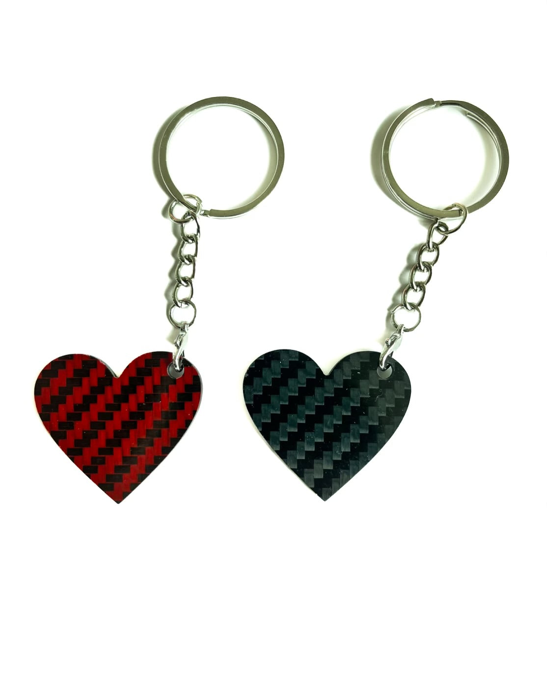 Carbon Fiber Heart Keychain ( 2 Pack )